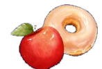 Thanksgiving food drive decorative apple and donut illustration